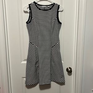 New York And Company XS Black and White Stripe Mini Dress